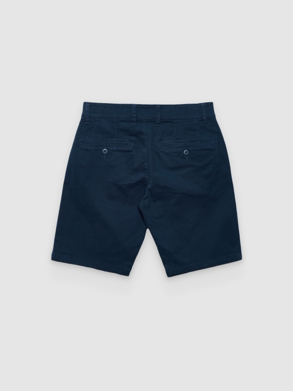 Bermuda Chino casual petrol blue back view