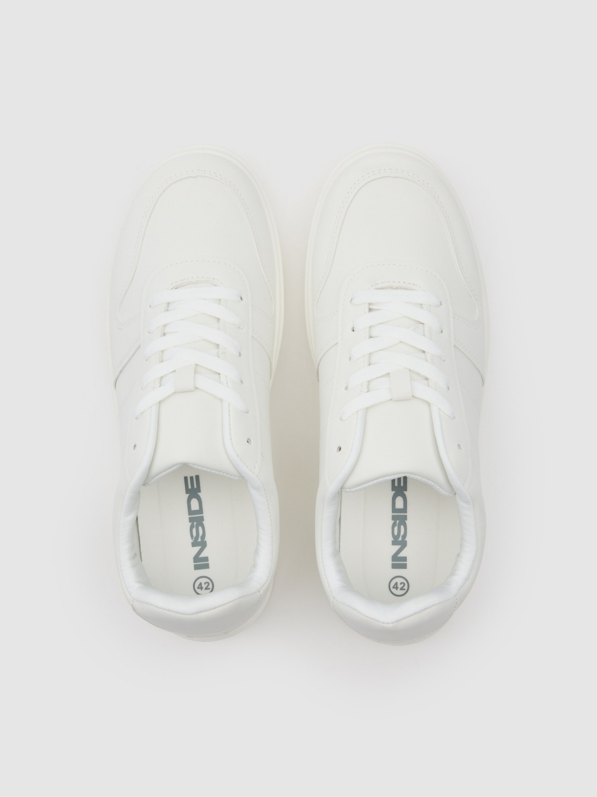 Zapatilla casual blanco polipiel blanco vista cenital