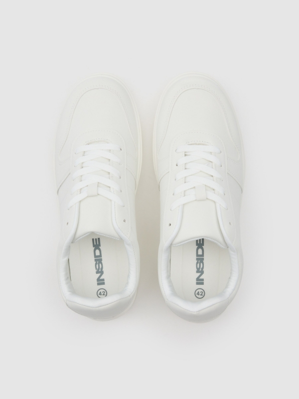 Zapatilla casual blanco polipiel blanco vista cenital