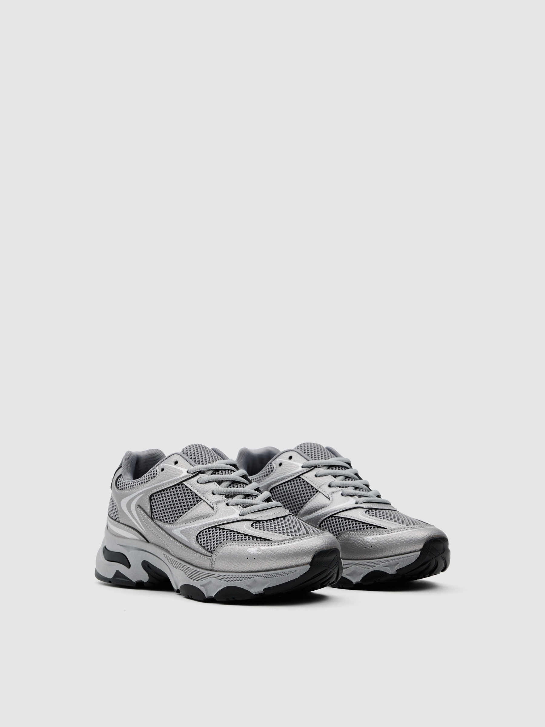 Gray nylon running shoe grey