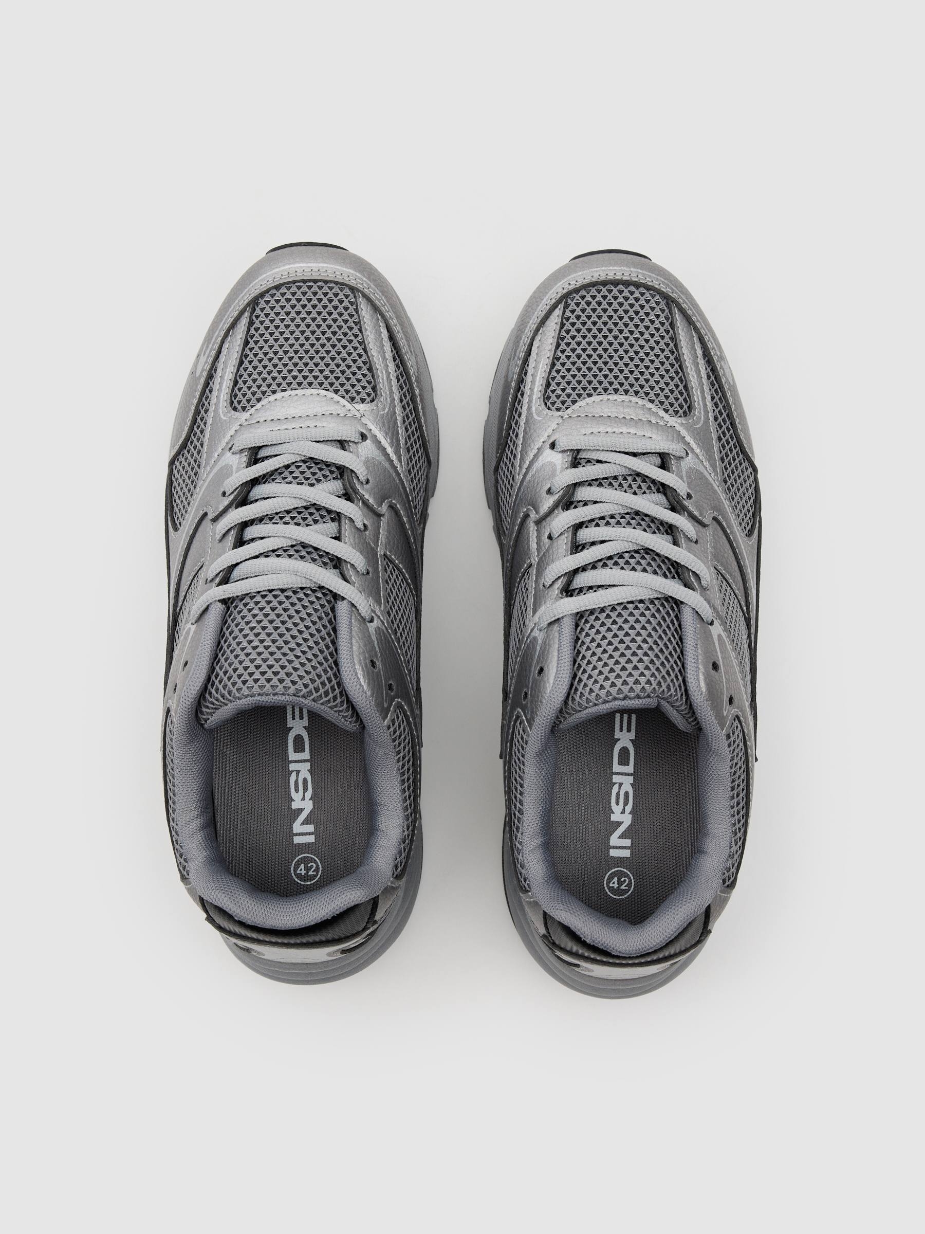 Gray nylon running shoe grey