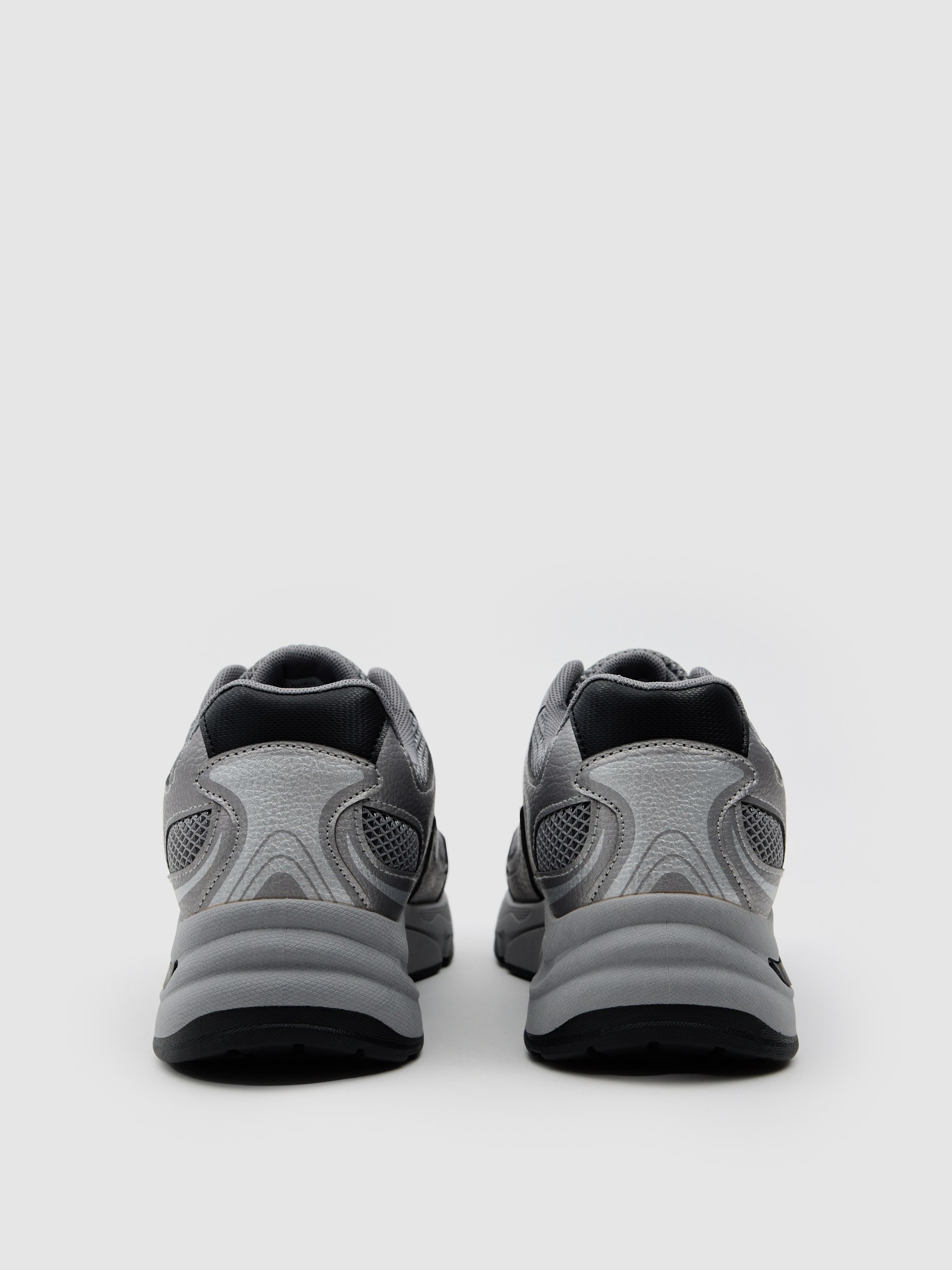 Gray nylon running shoe grey