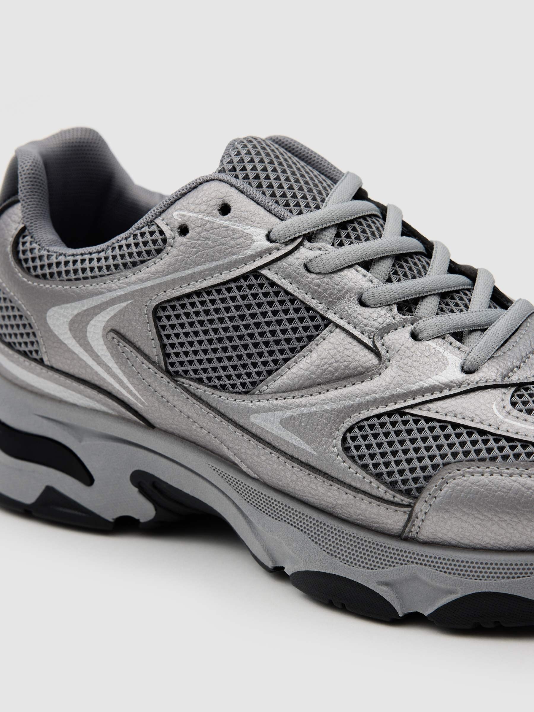 Gray nylon running shoe grey