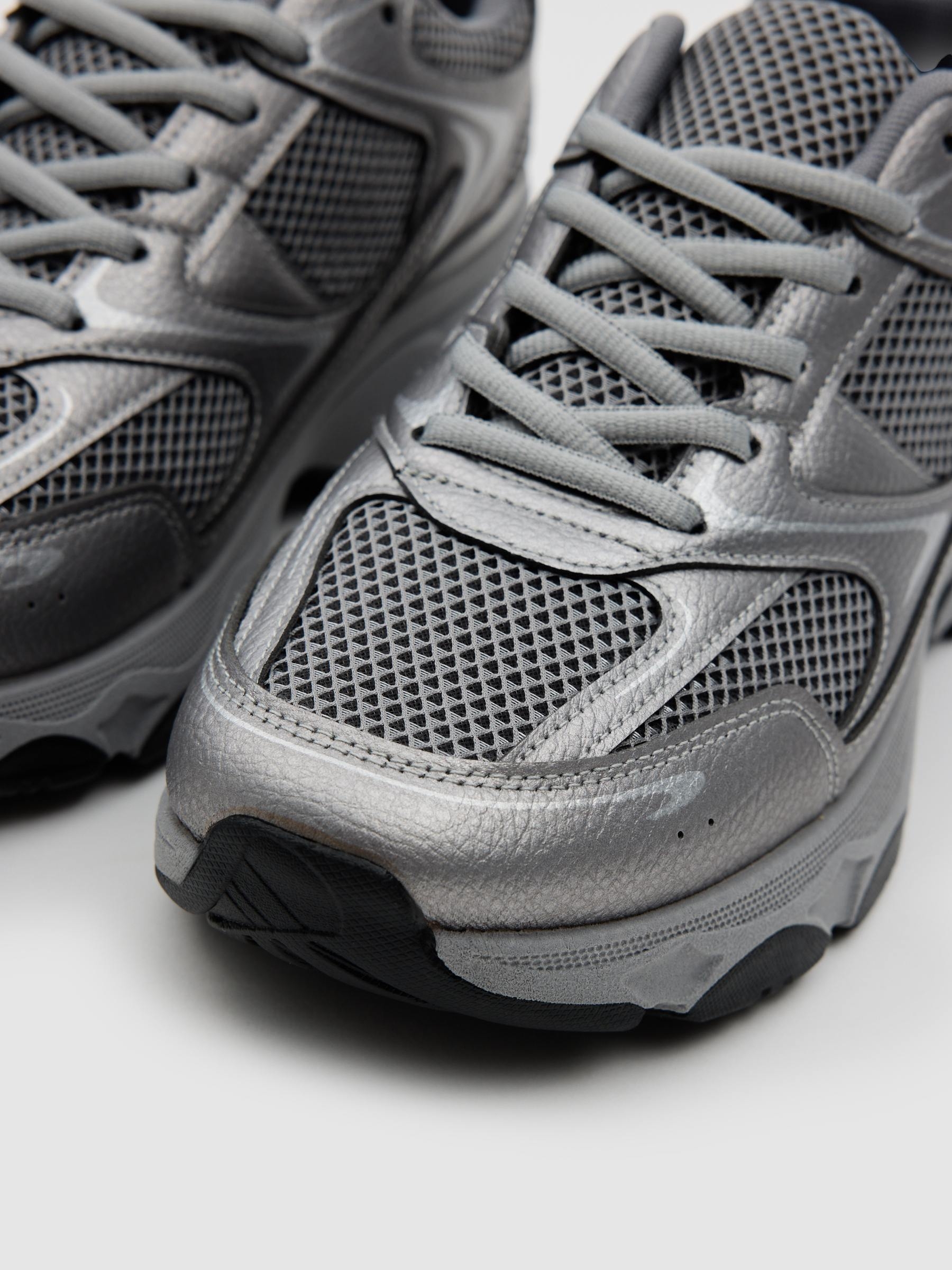 Gray nylon running shoe grey