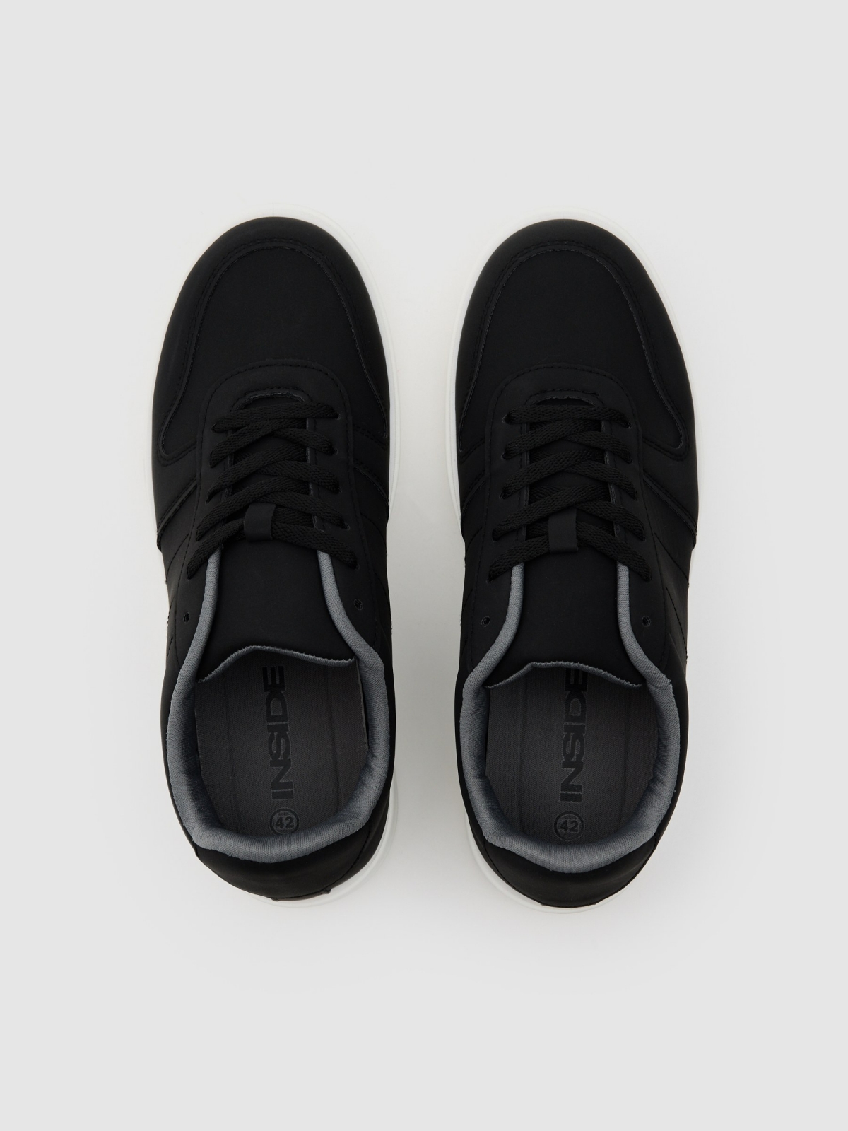 Casual black faux leather sneaker black zenithal view