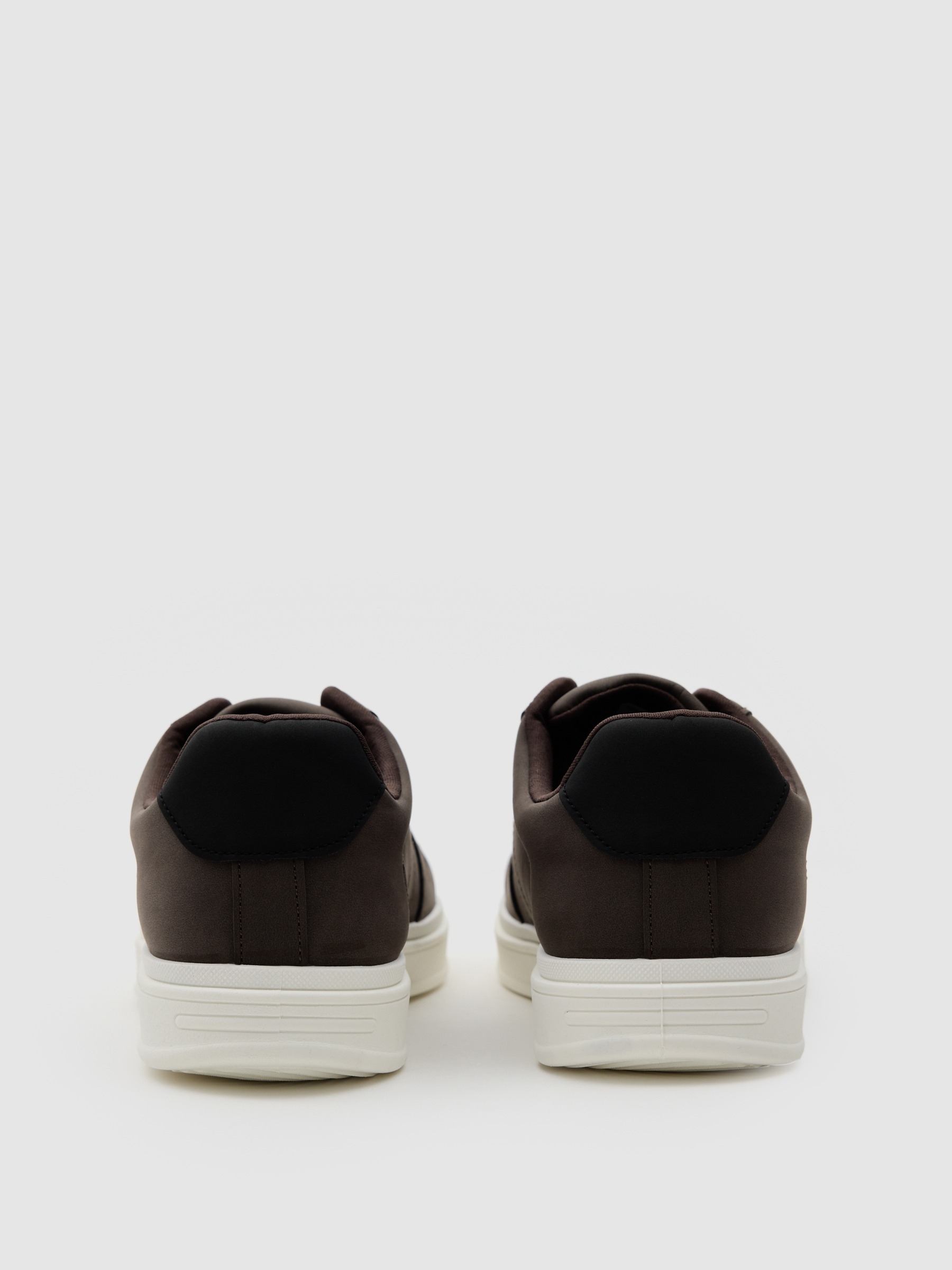 Brown faux leather casual sneaker brown
