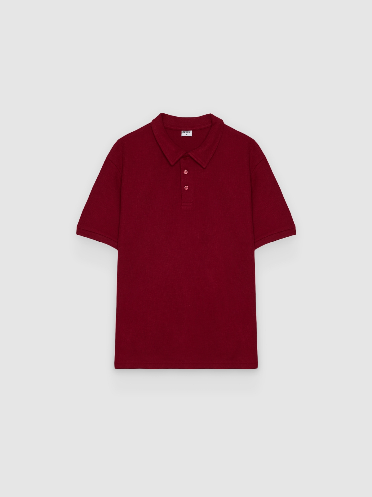 %Pto% Short-sleeved plain polo shirt garnet front view