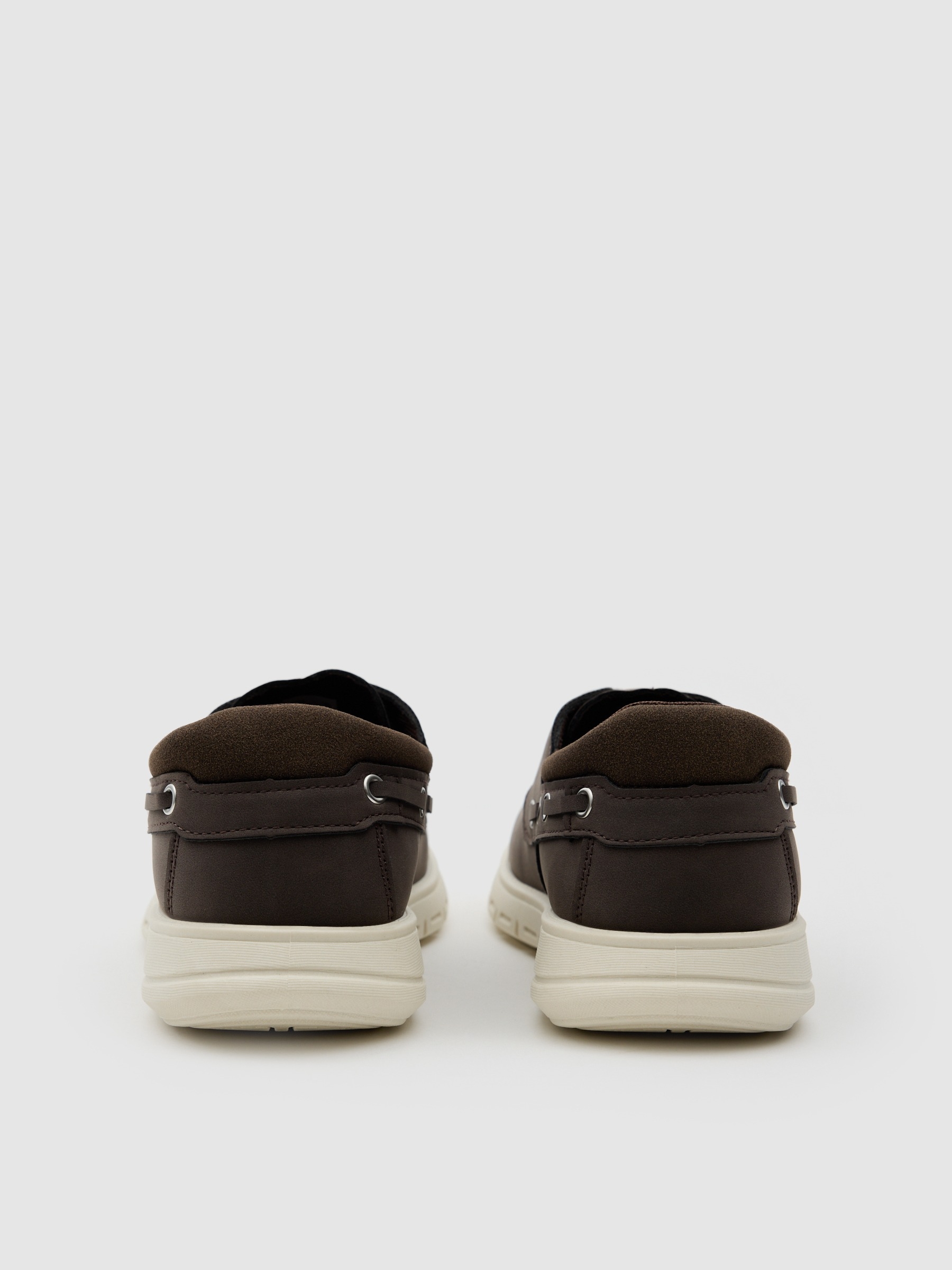 Nautical shoe faux leather rubber brown
