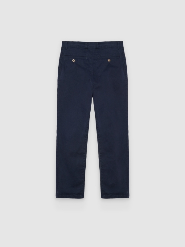 Pantalón chino relaxed tiro alto azul marino vista trasera