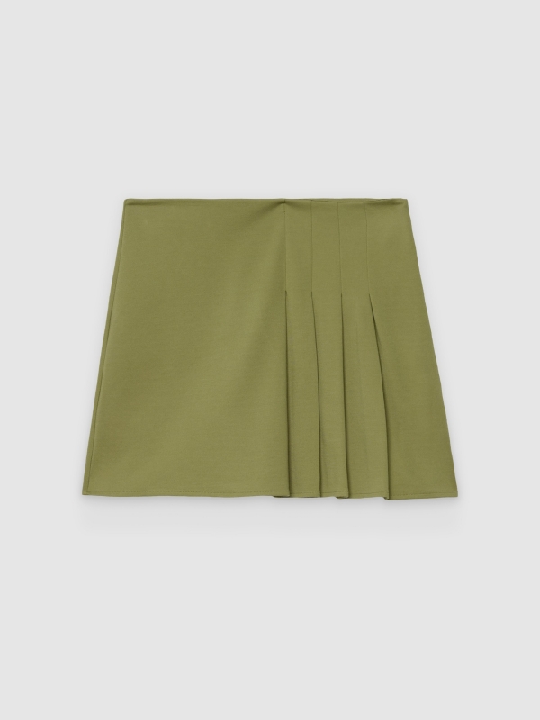  Falda mini punto roma tablas verde oliva vista frontal