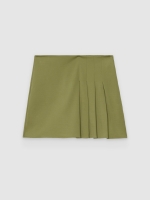 %Pto% Falda mini punto roma tablas verde oliva vista frontal
