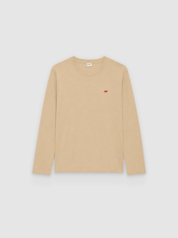  Wolfs long-sleeve T-shirt beige front view