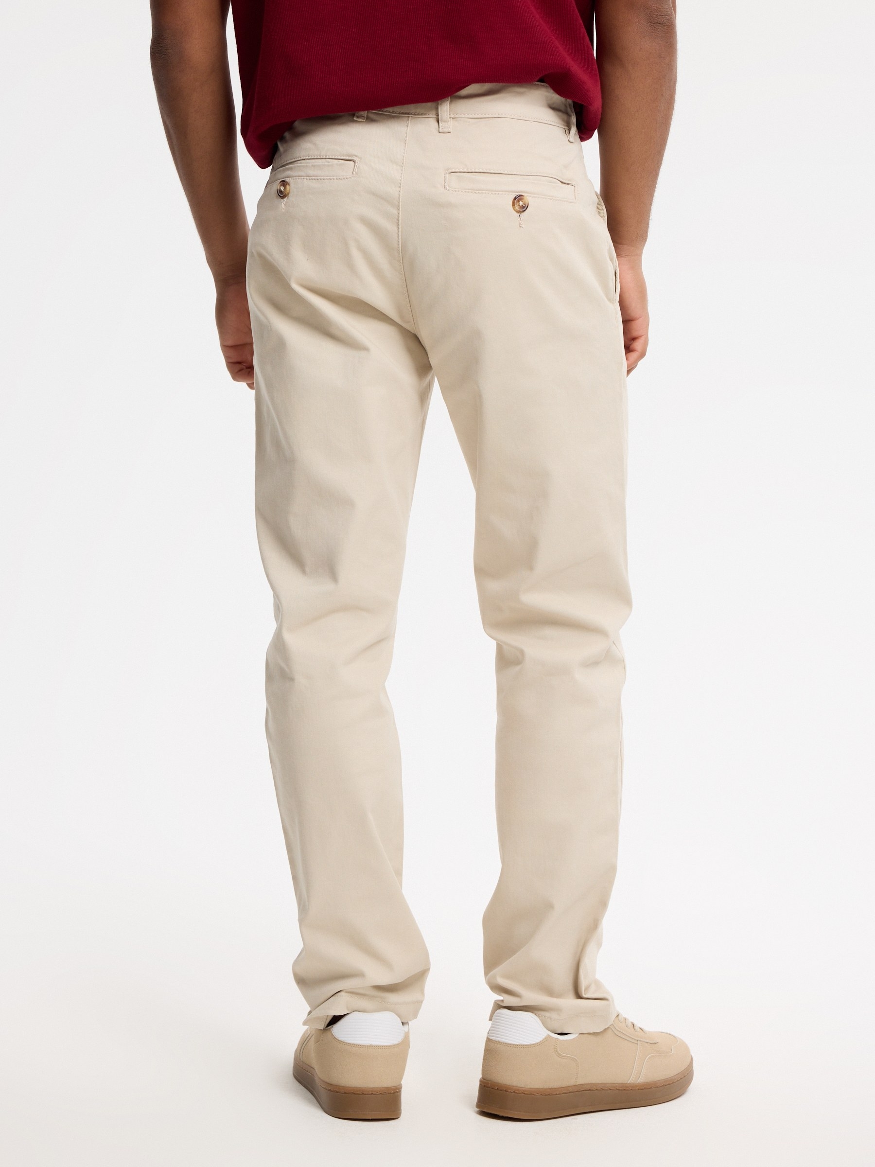 Relaxed high-rise chino pants raw front view