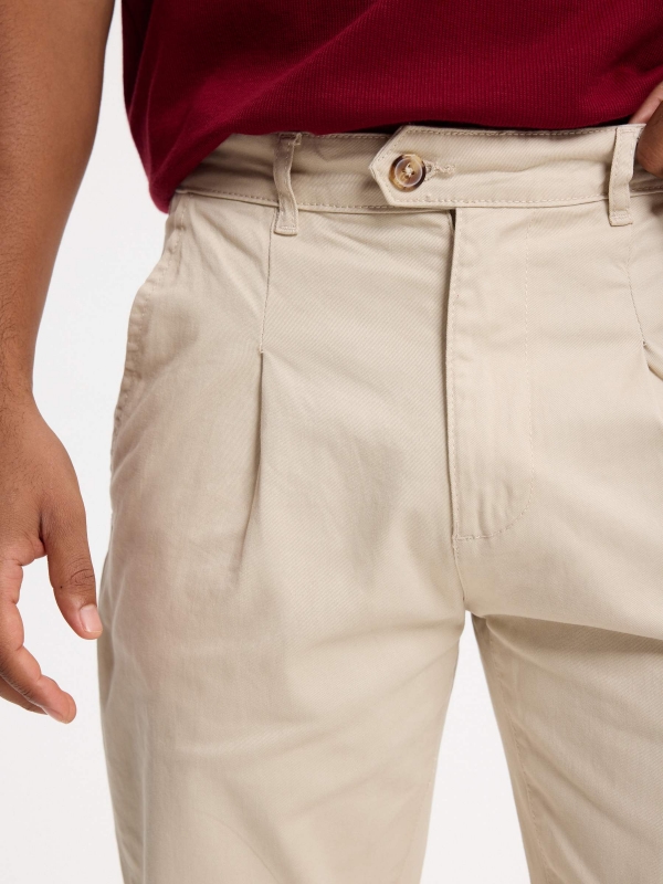 Relaxed high-rise chino pants raw detail view