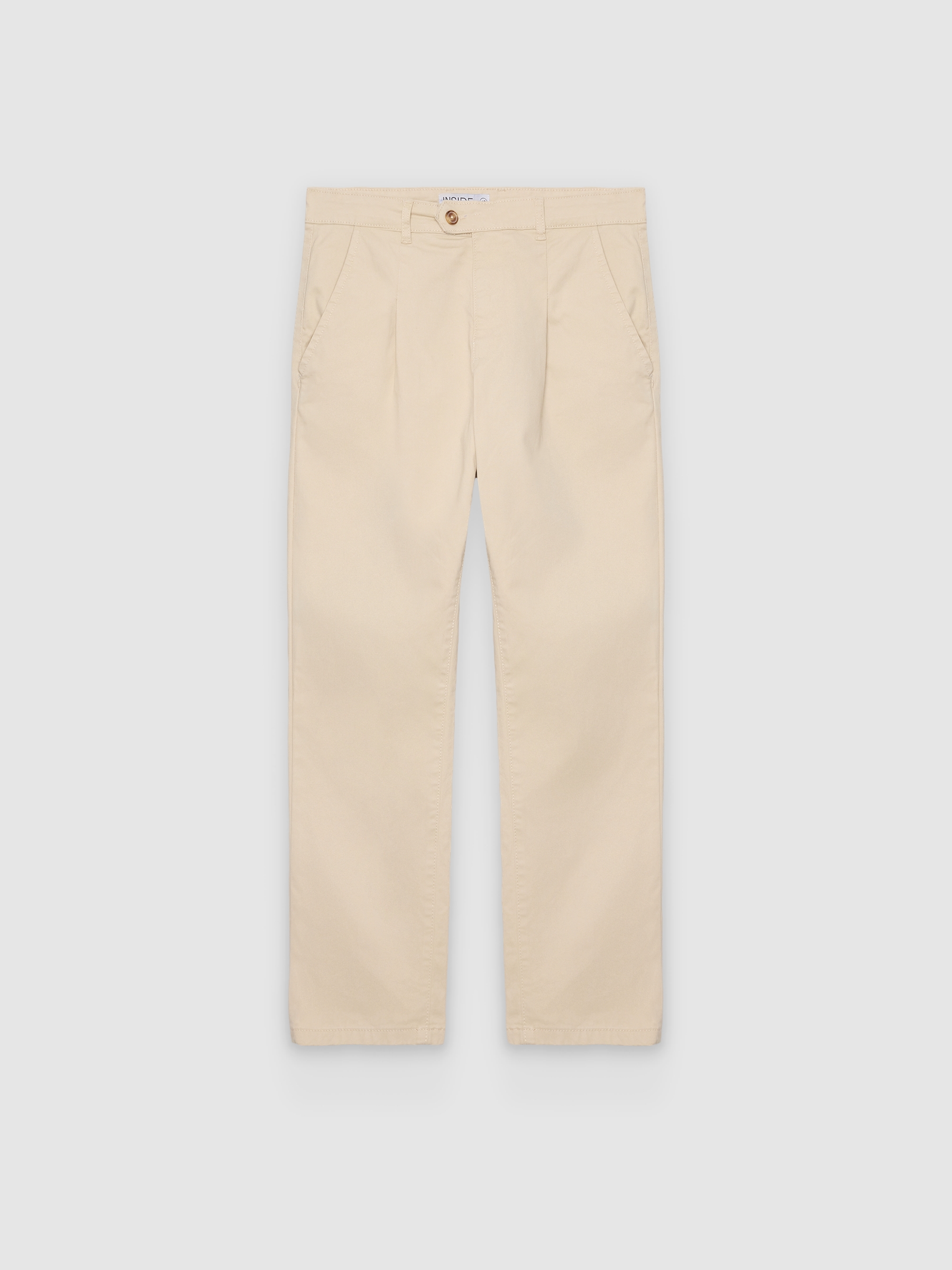 Relaxed high-rise chino pants raw front view