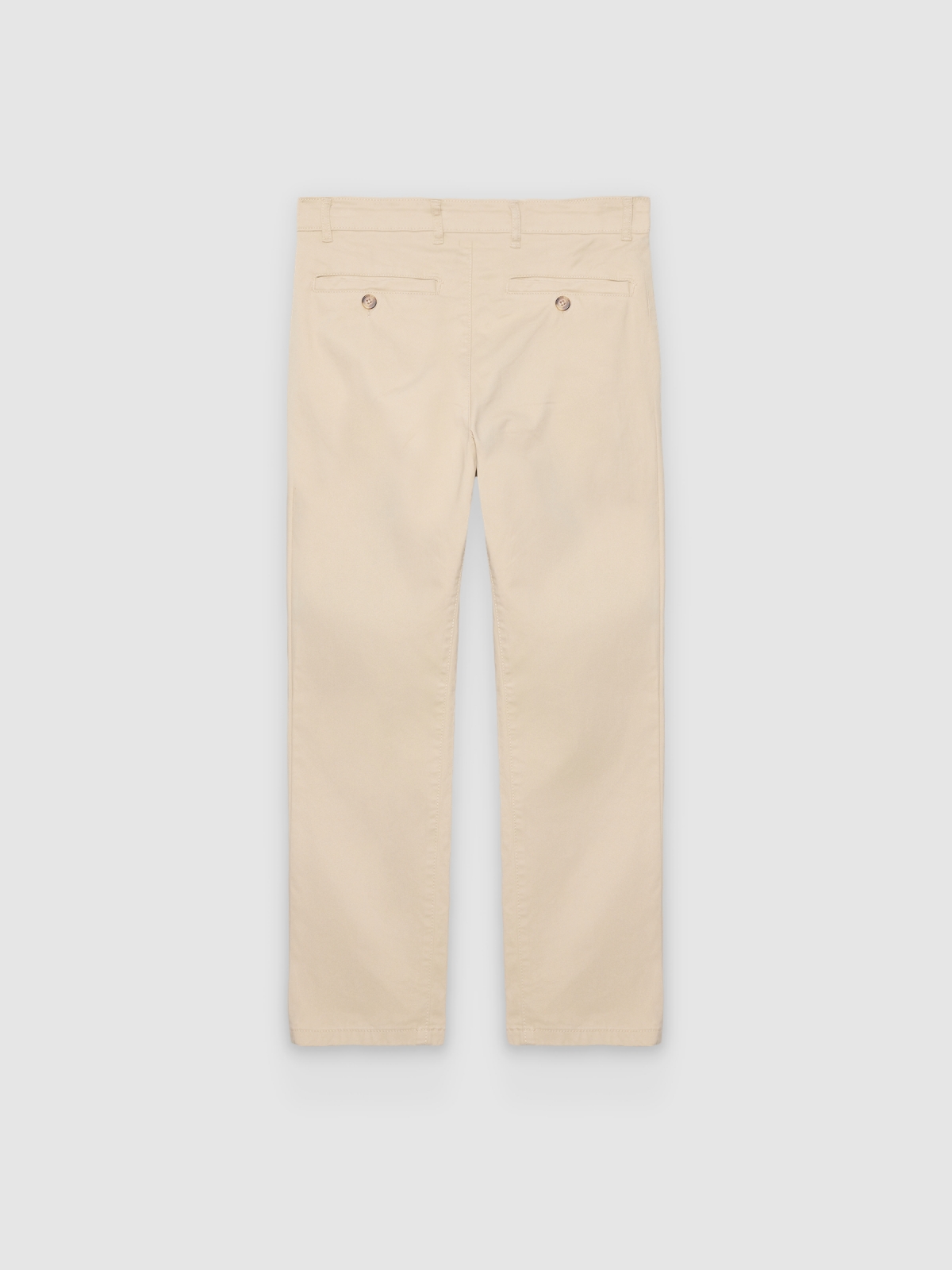 Relaxed high-rise chino pants raw back view