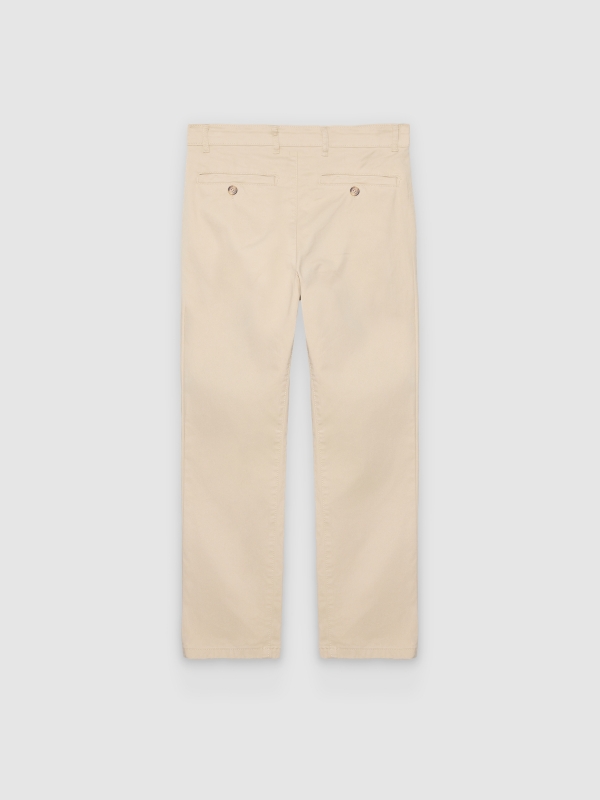 Calça chino relaxed de cintura alta crua vista traseira