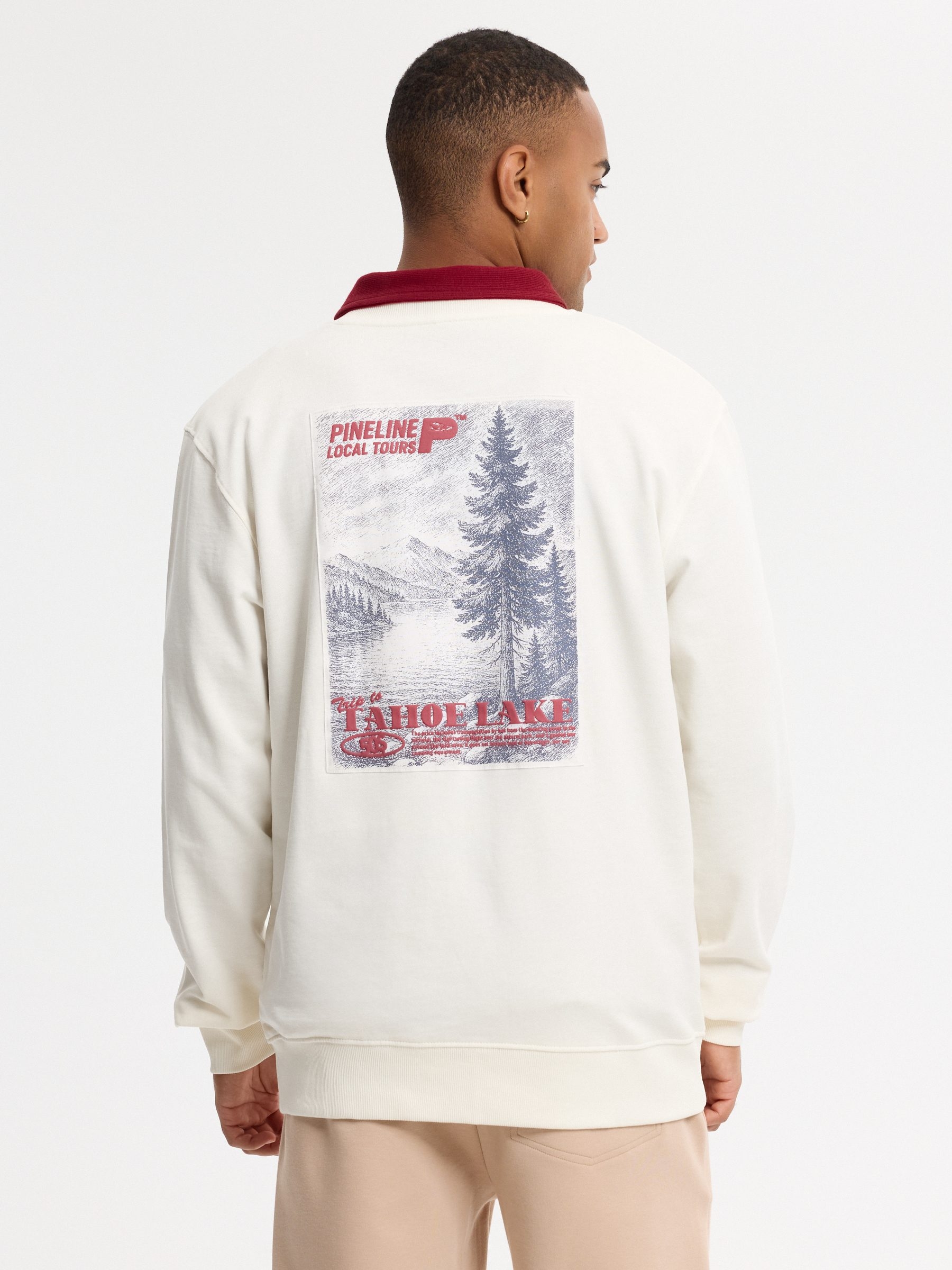 Oversized coordinates sweatshirt raw middle front view