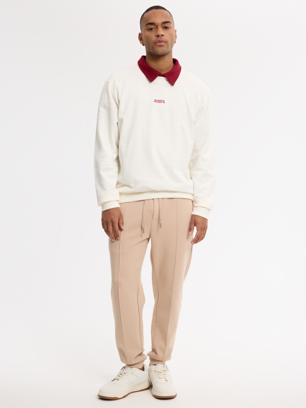 Oversized coordinates sweatshirt raw front view