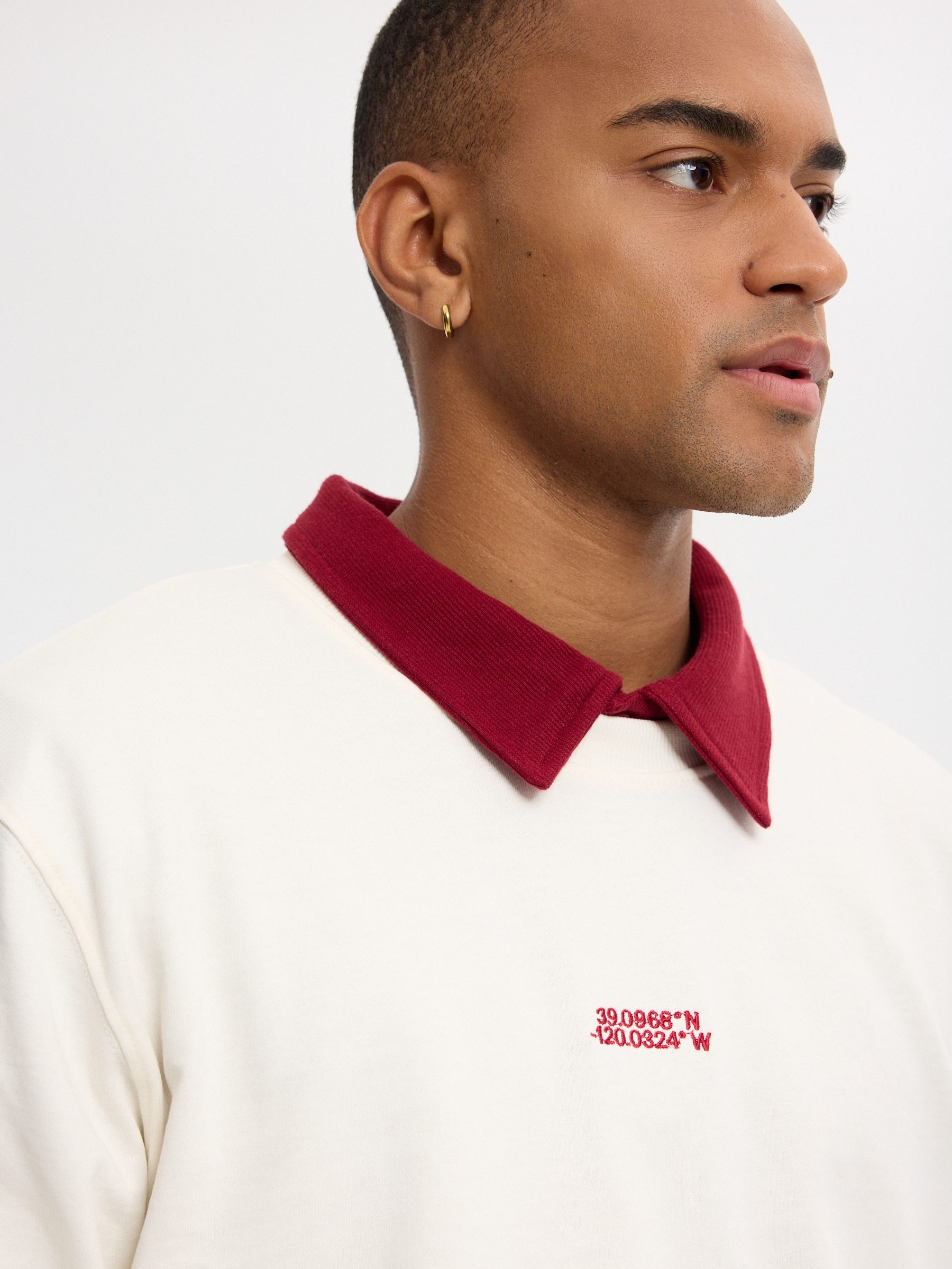 Oversized coordinates sweatshirt raw middle front view
