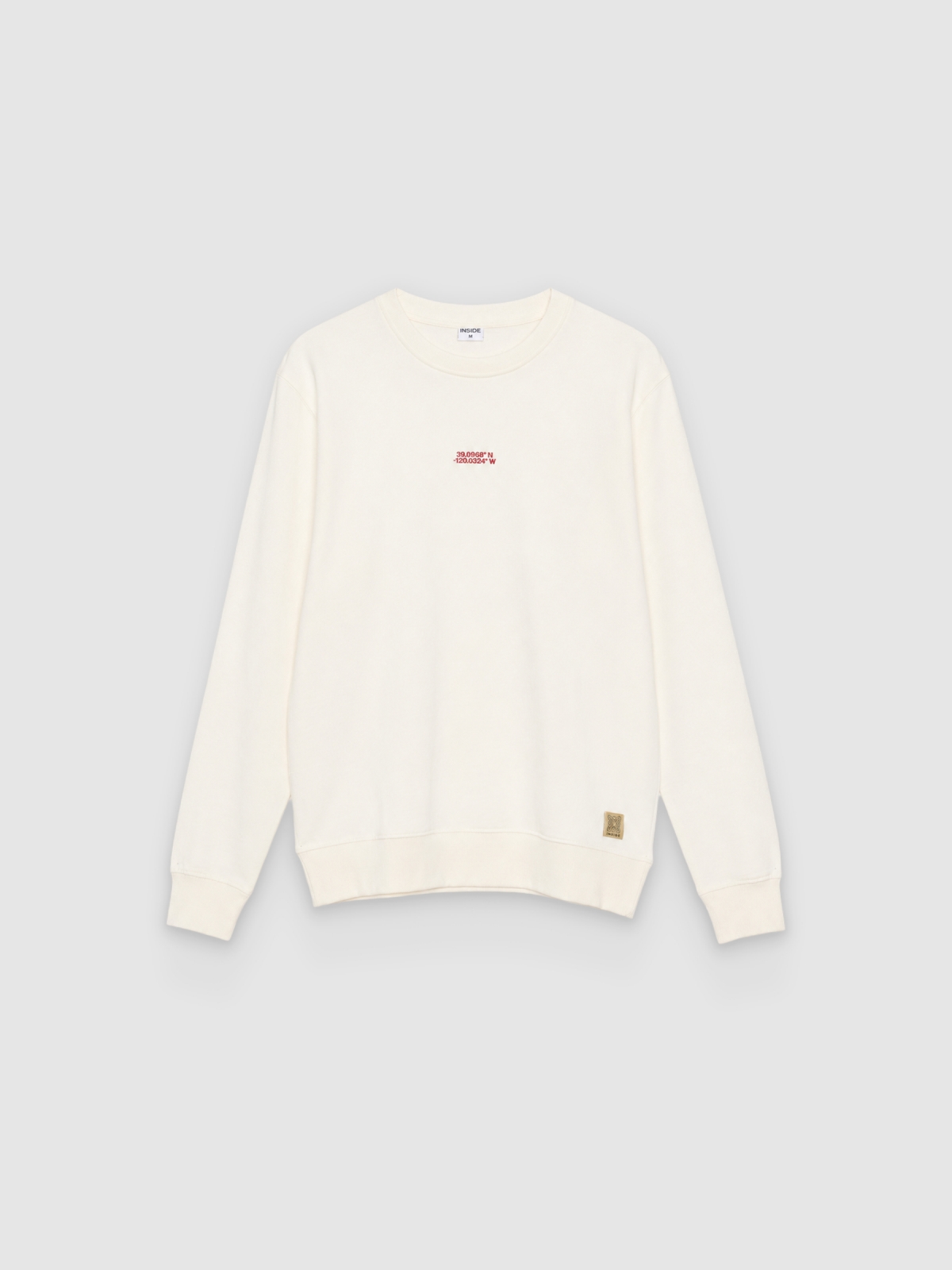 %Pto% Moletom coordenadas oversized crua vista frontal