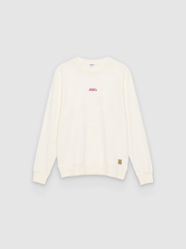  Moletom coordenadas oversized crua vista frontal