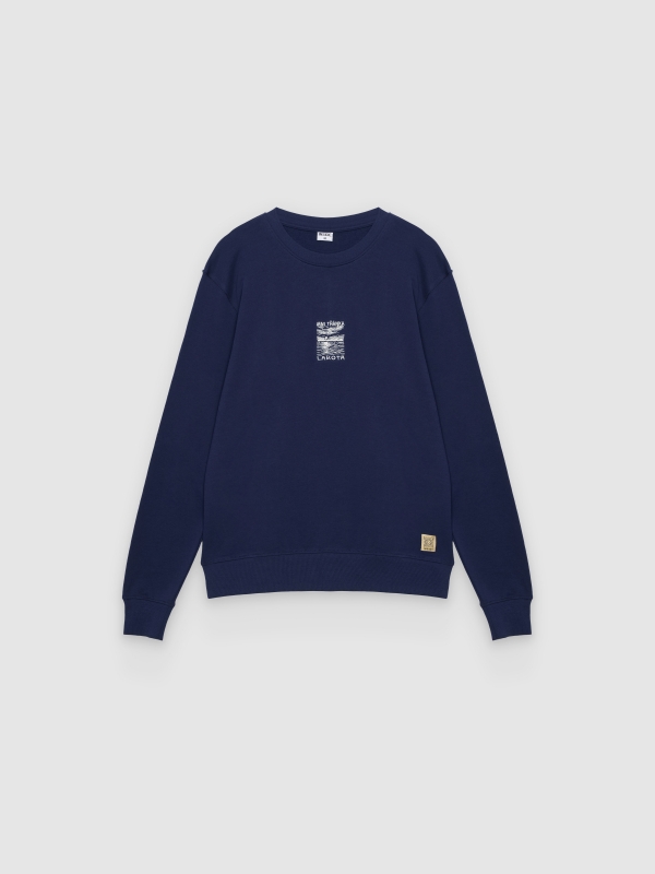  Moletom nature gola redonda azul marinho vista frontal