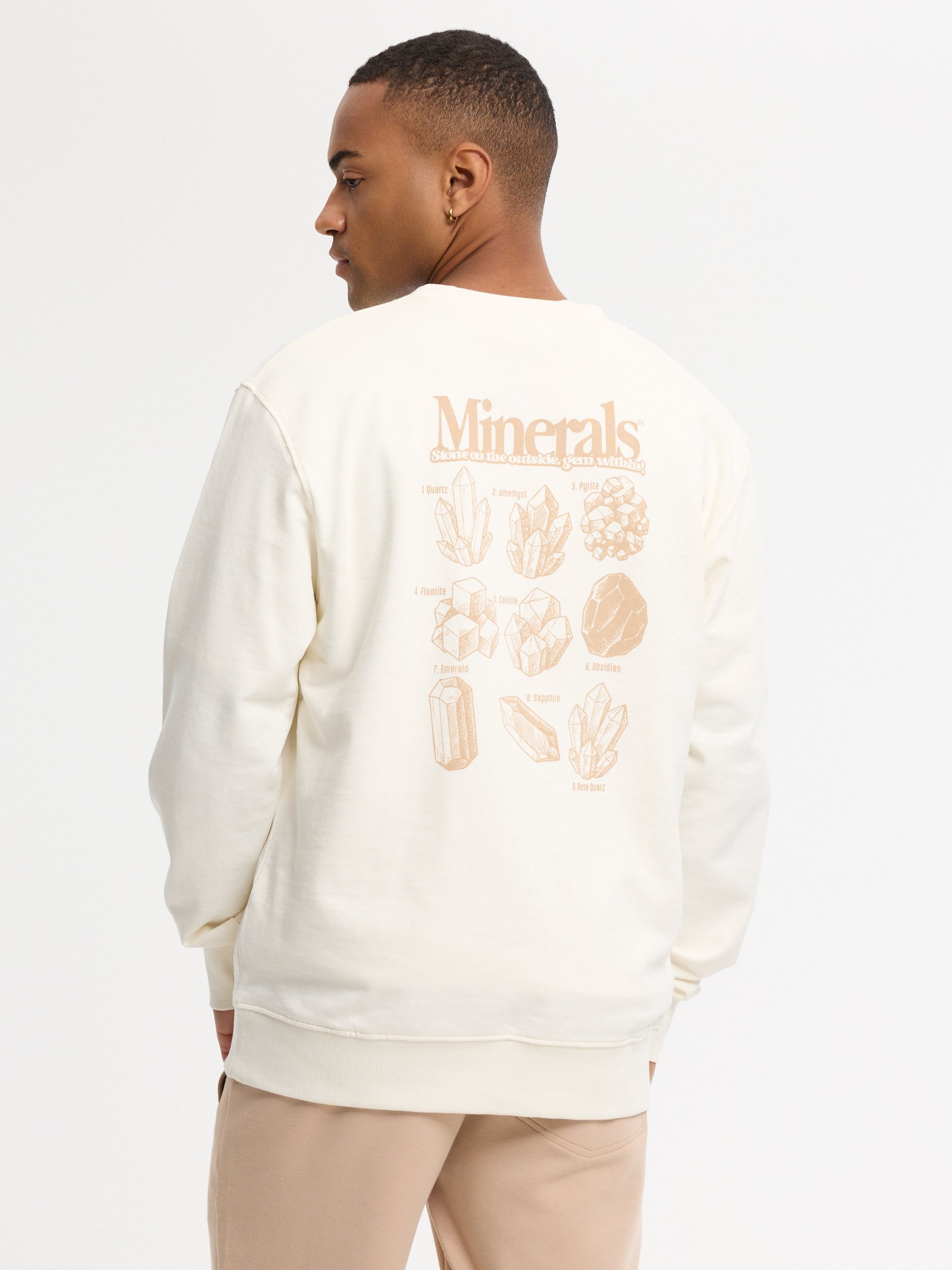Sudadera minerals oversize crudo vista media frontal