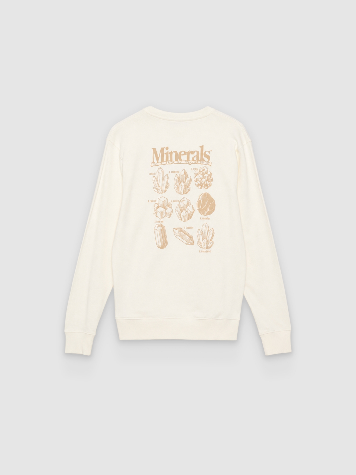 Sudadera minerals oversize crudo vista trasera