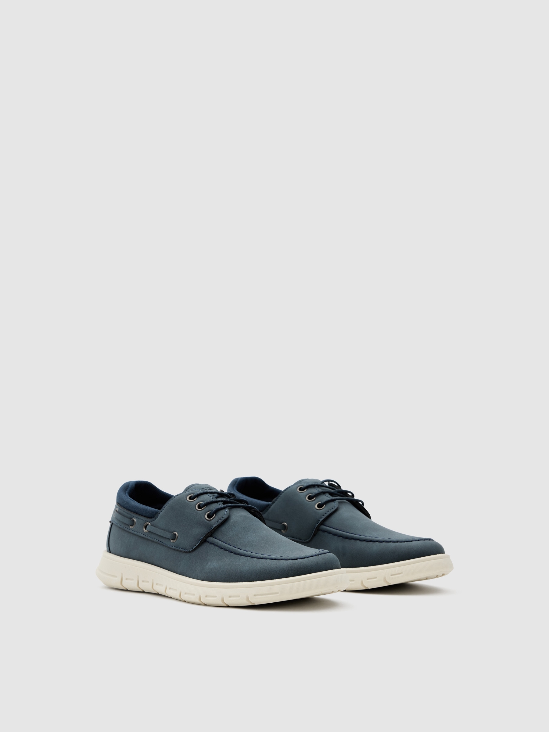 Nautical shoe faux leather rubber sole blue