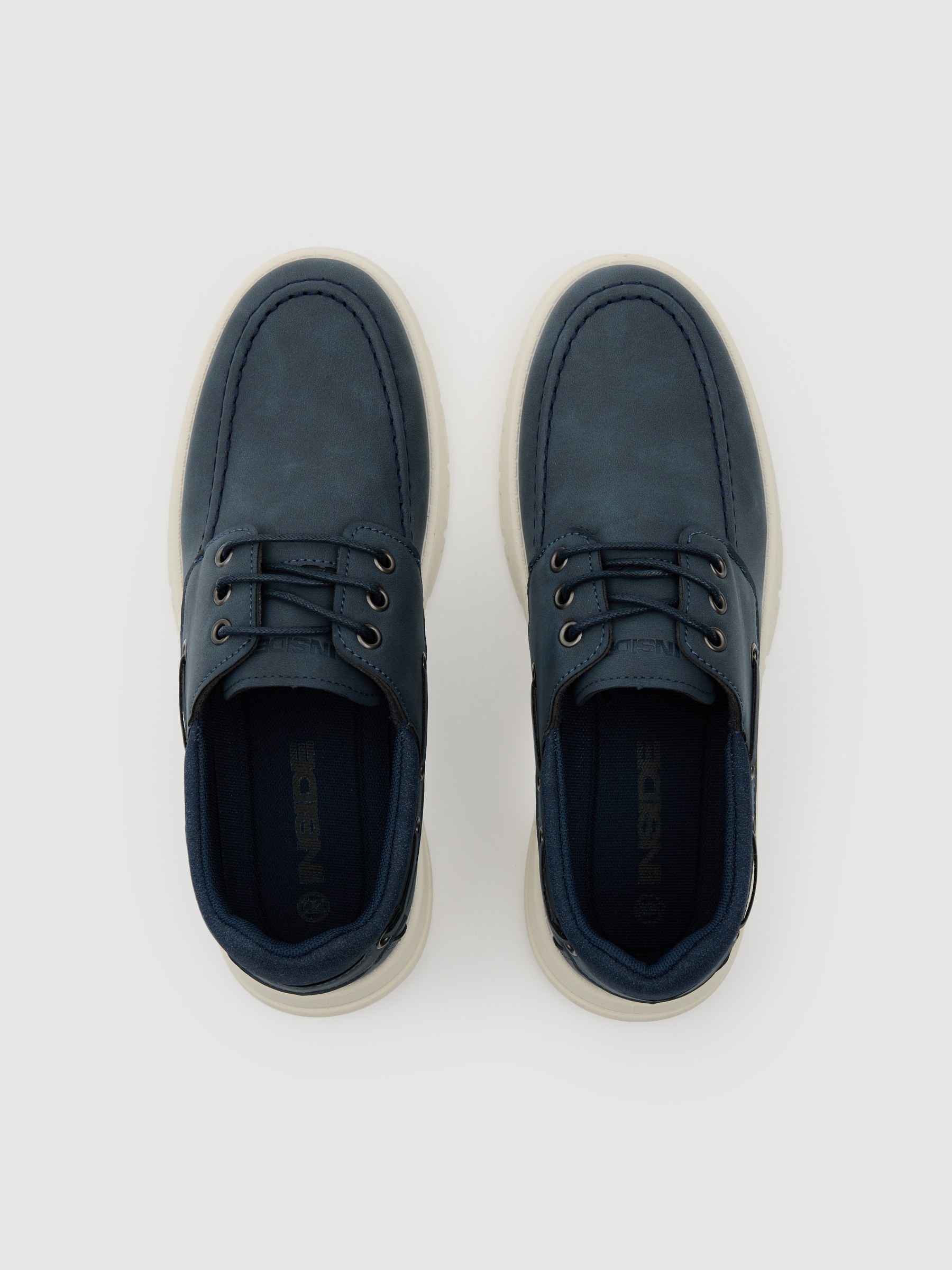 Nautical shoe faux leather rubber sole blue