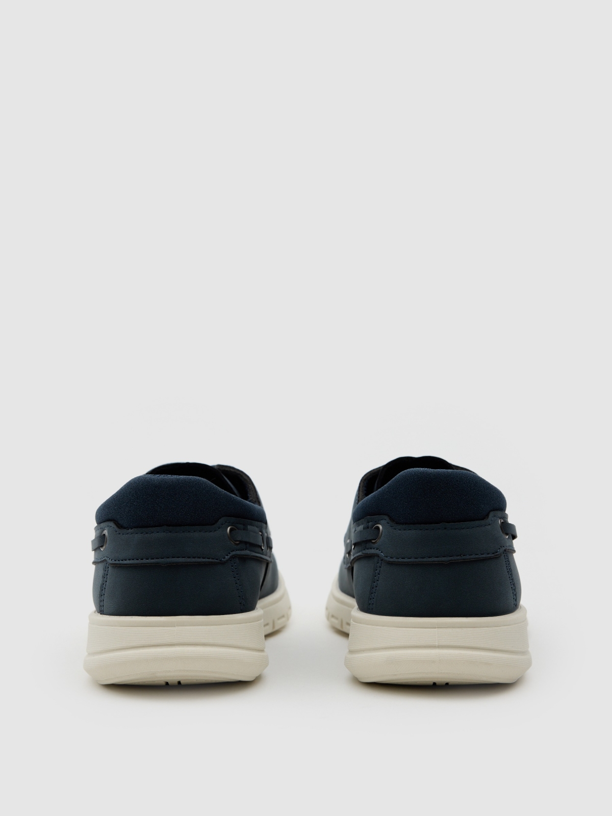 Nautical shoe faux leather rubber sole blue detail view
