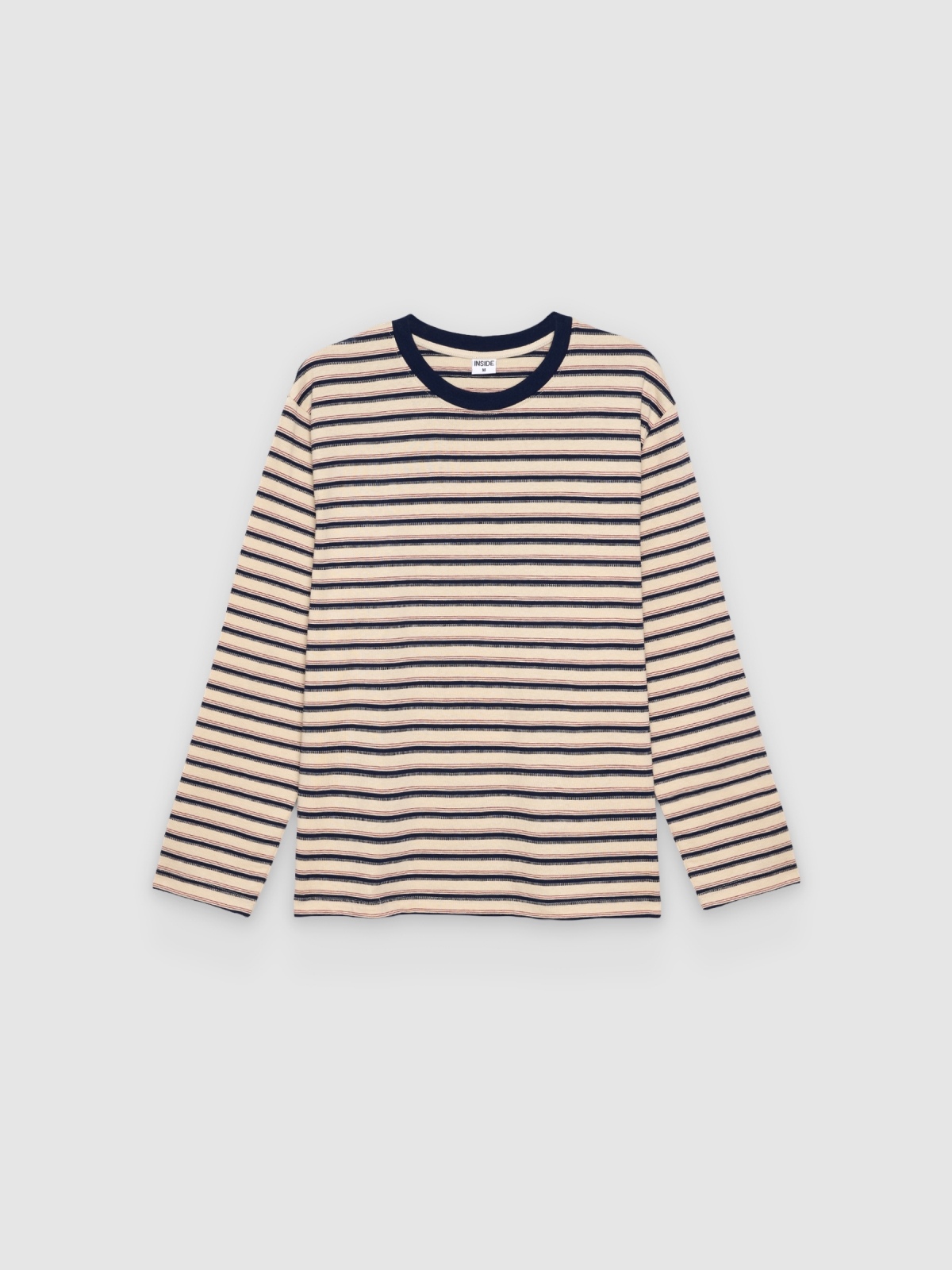 %Pto% Striped jacquard T-shirt raw front view
