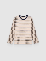 %Pto% Camiseta jacquard de rayas crudo vista frontal