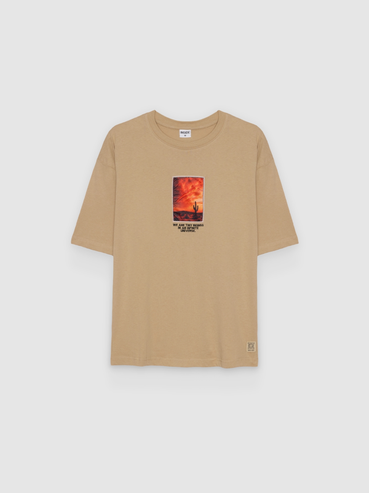 %Pto% T-shirt desert text beige front view