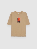 %Pto% T-shirt desert text beige front view