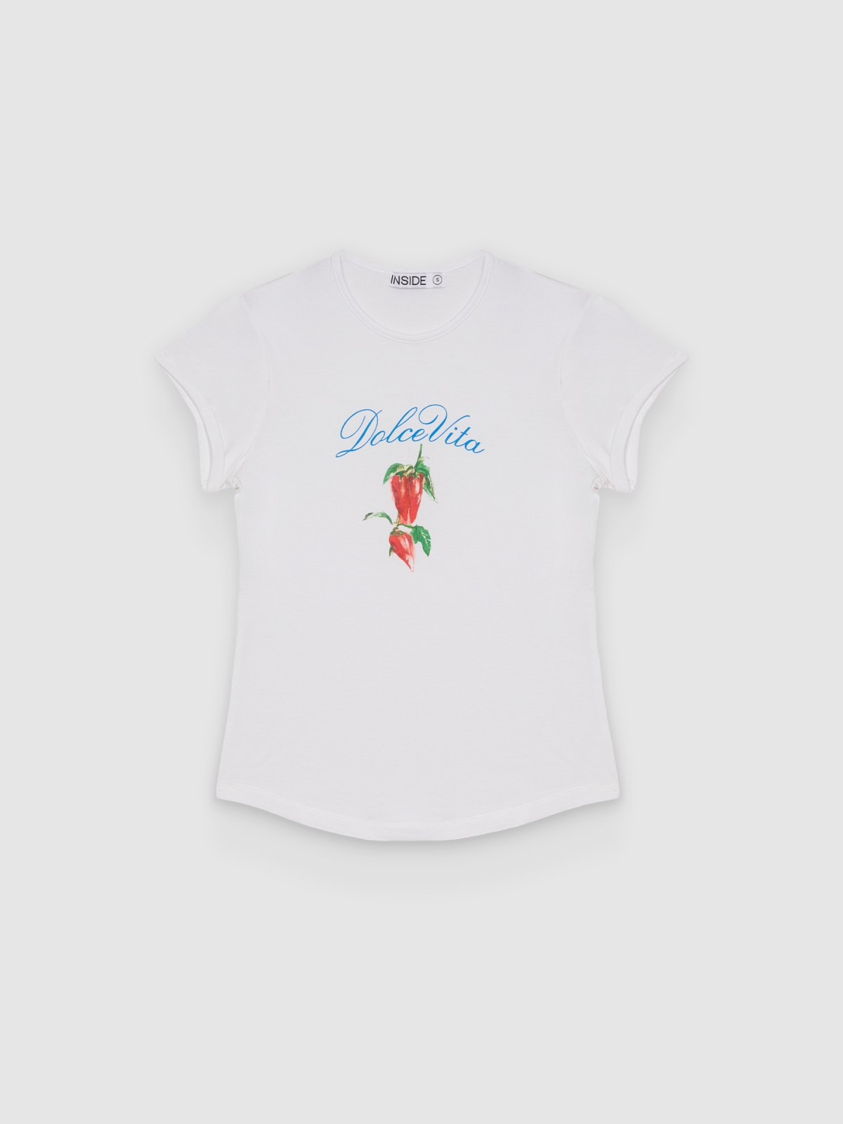 %Pto% Camiseta slim dolce vita blanco vista frontal