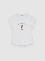 %Pto% Slim dolce vita T-shirt white front view