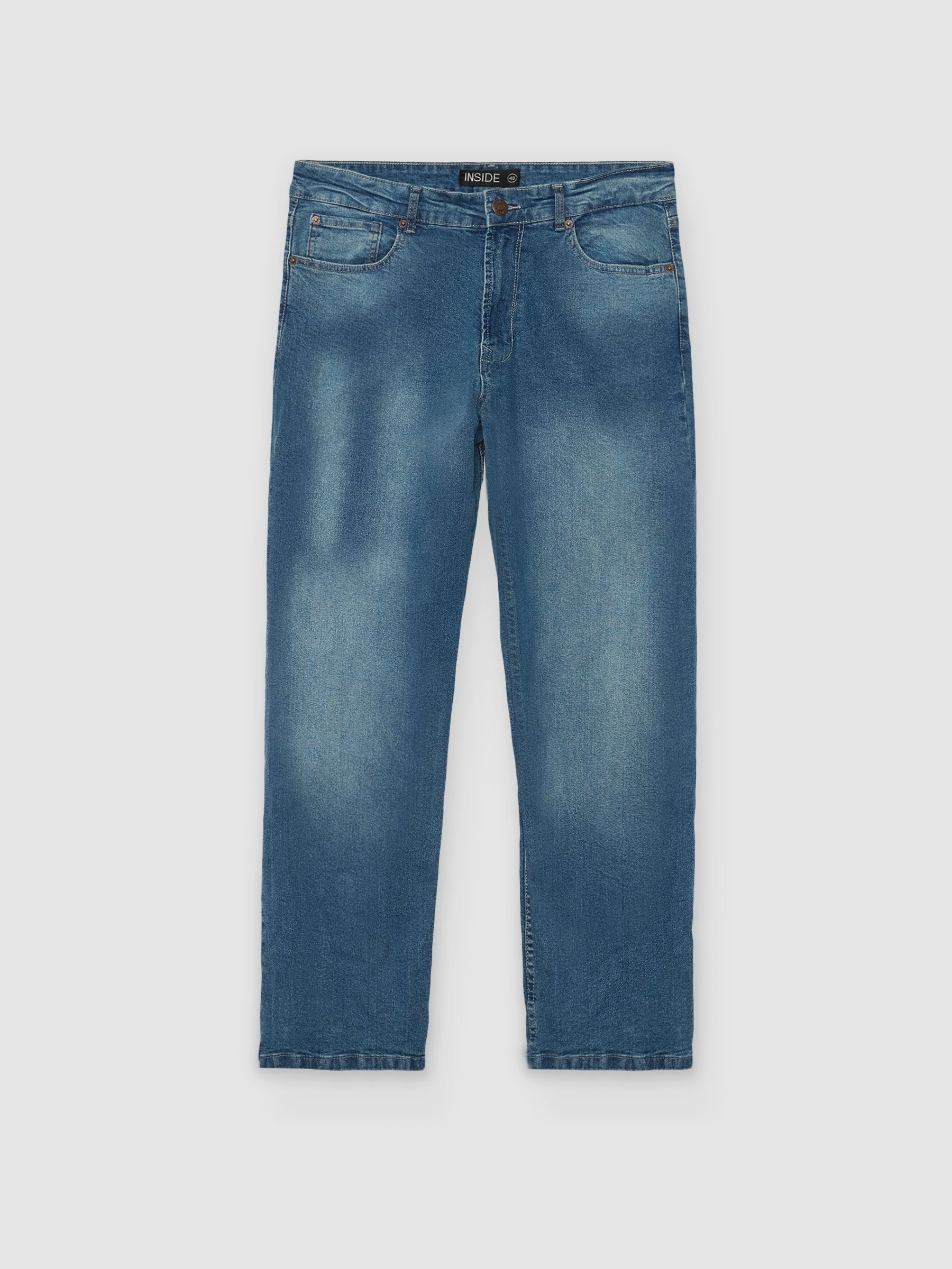  Jeans regular básicos desgastados azul vista frontal