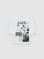 %Pto% Square floral print T-shirt white front view