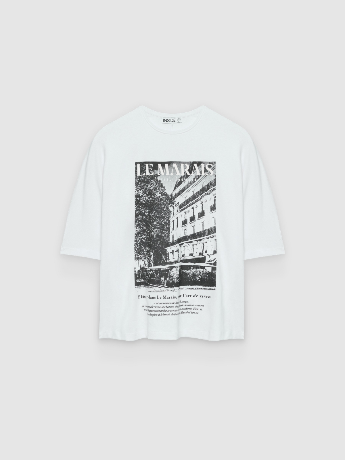 %Pto% Camiseta oversize Le Marais blanco vista frontal