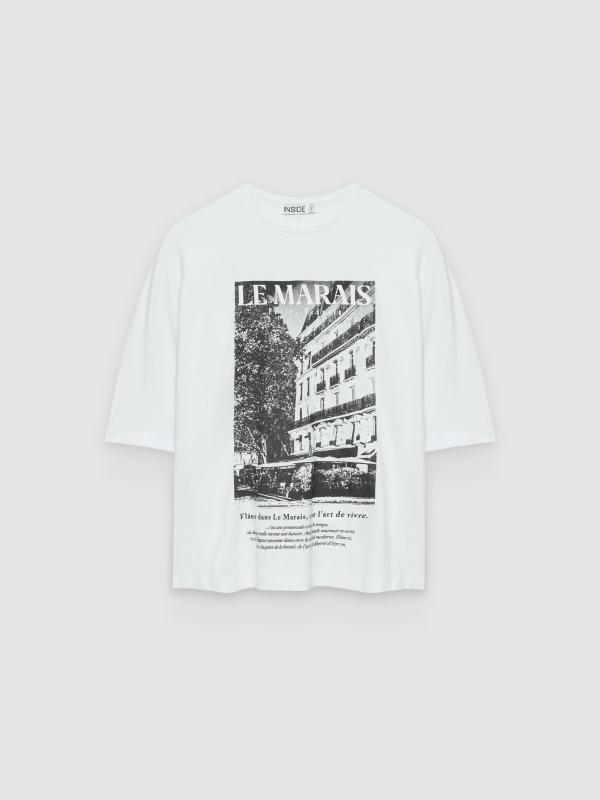  Camiseta oversize Le Marais blanco vista frontal