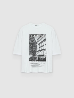 %Pto% Camiseta oversized Le Marais branco vista frontal