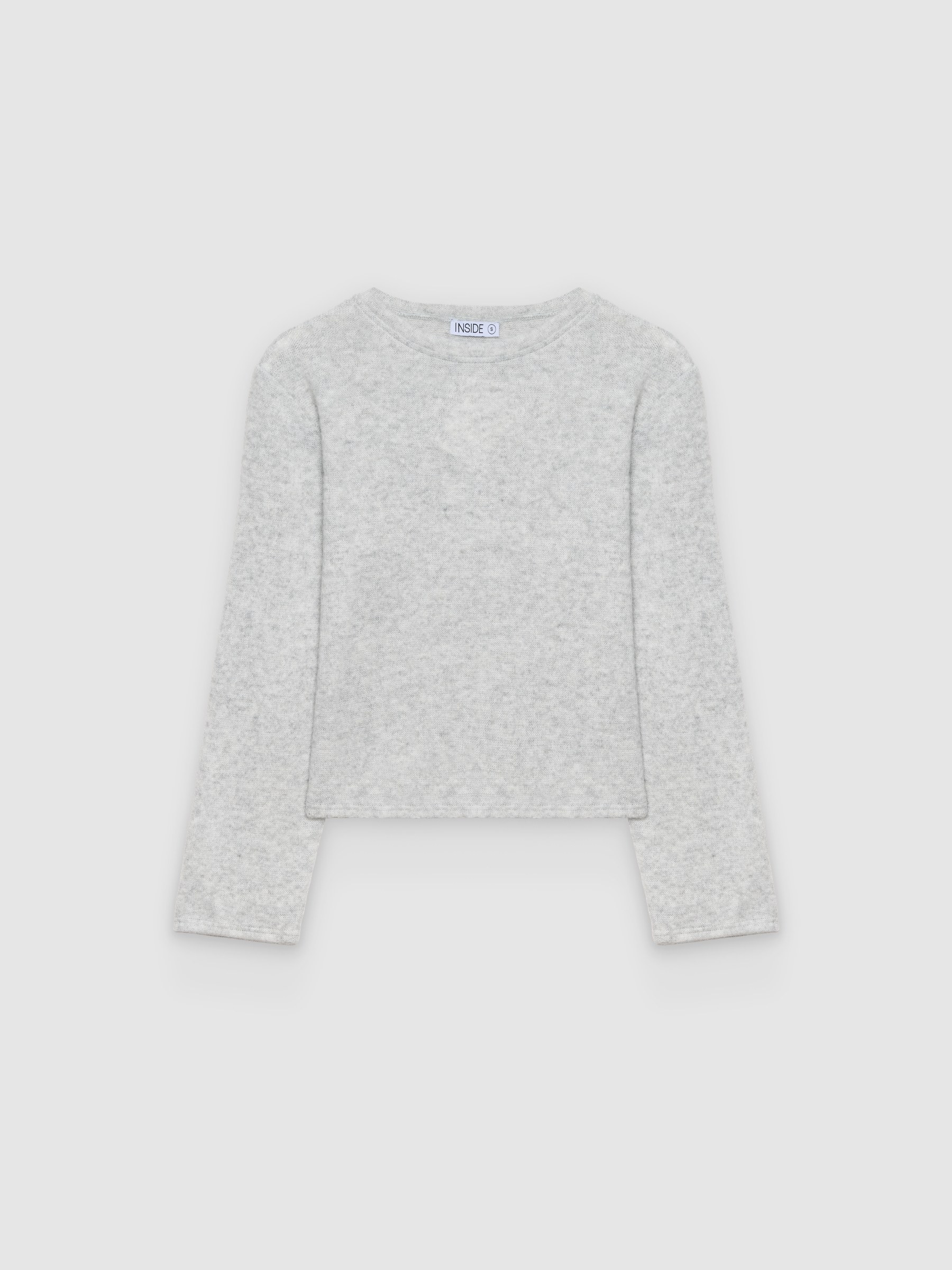 %Pto% Boat neck soft jersey off white front view