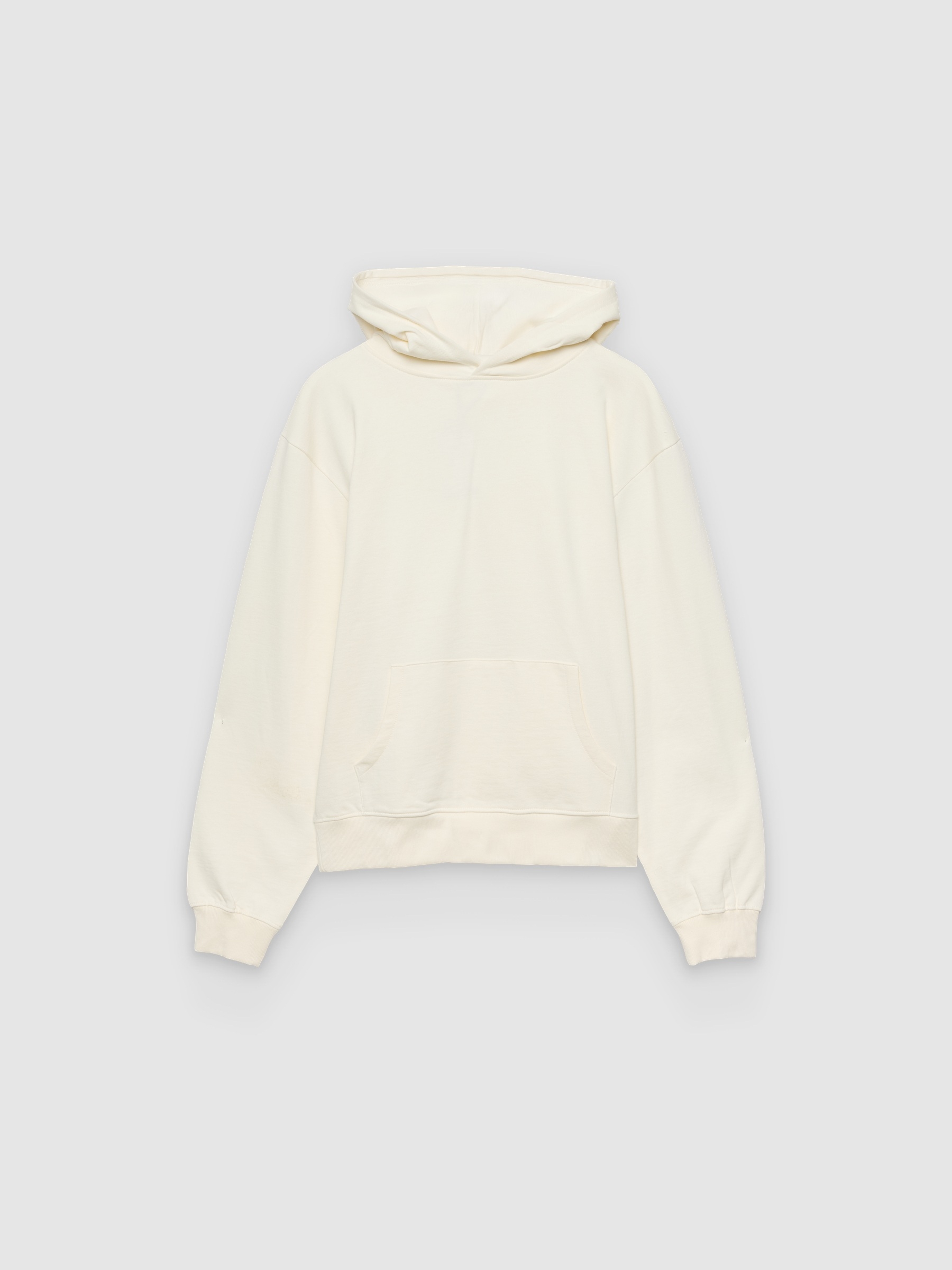 Sudadera capucha básica regular crudo vista frontal