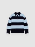 %Pto% Jersey punto polo oversize rayas multicolor vista frontal