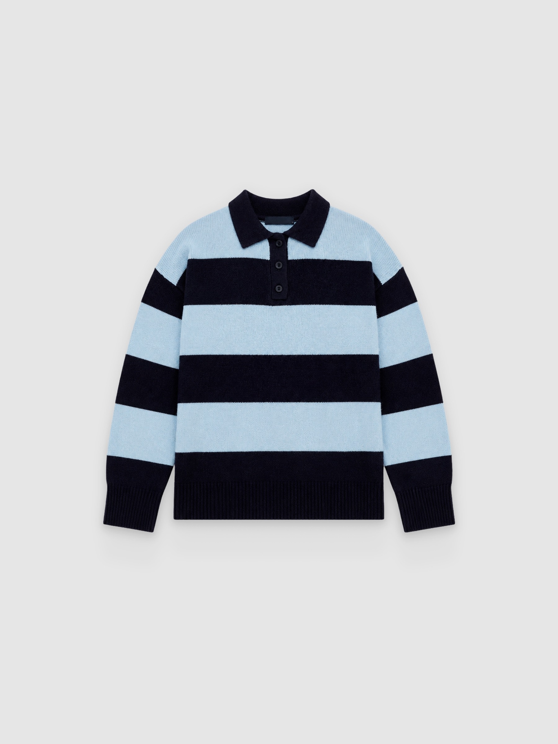 Jersey punto polo oversize rayas multicolor vista media frontal