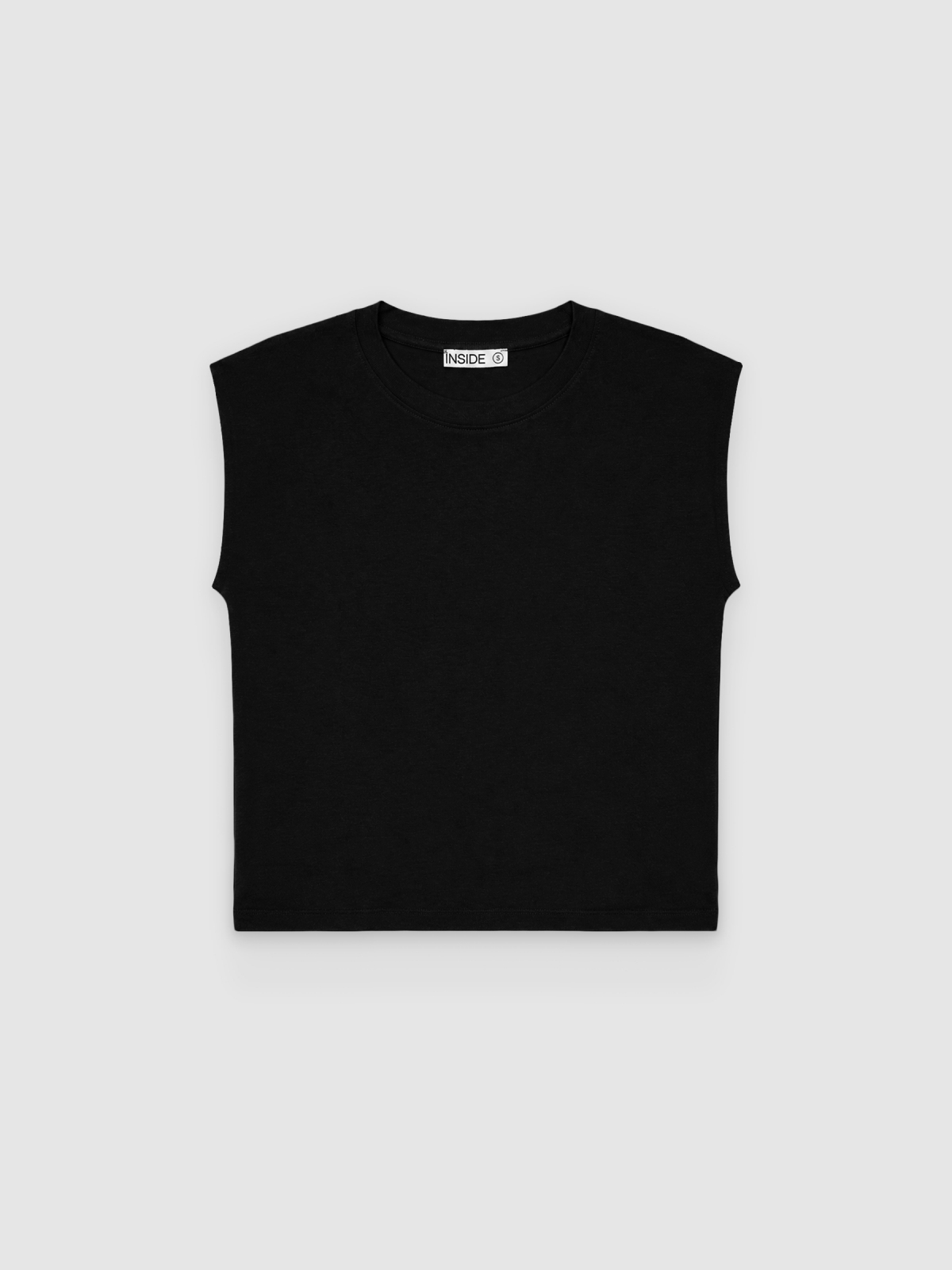 %Pto% Basic sleeveless modal T-shirt black front view