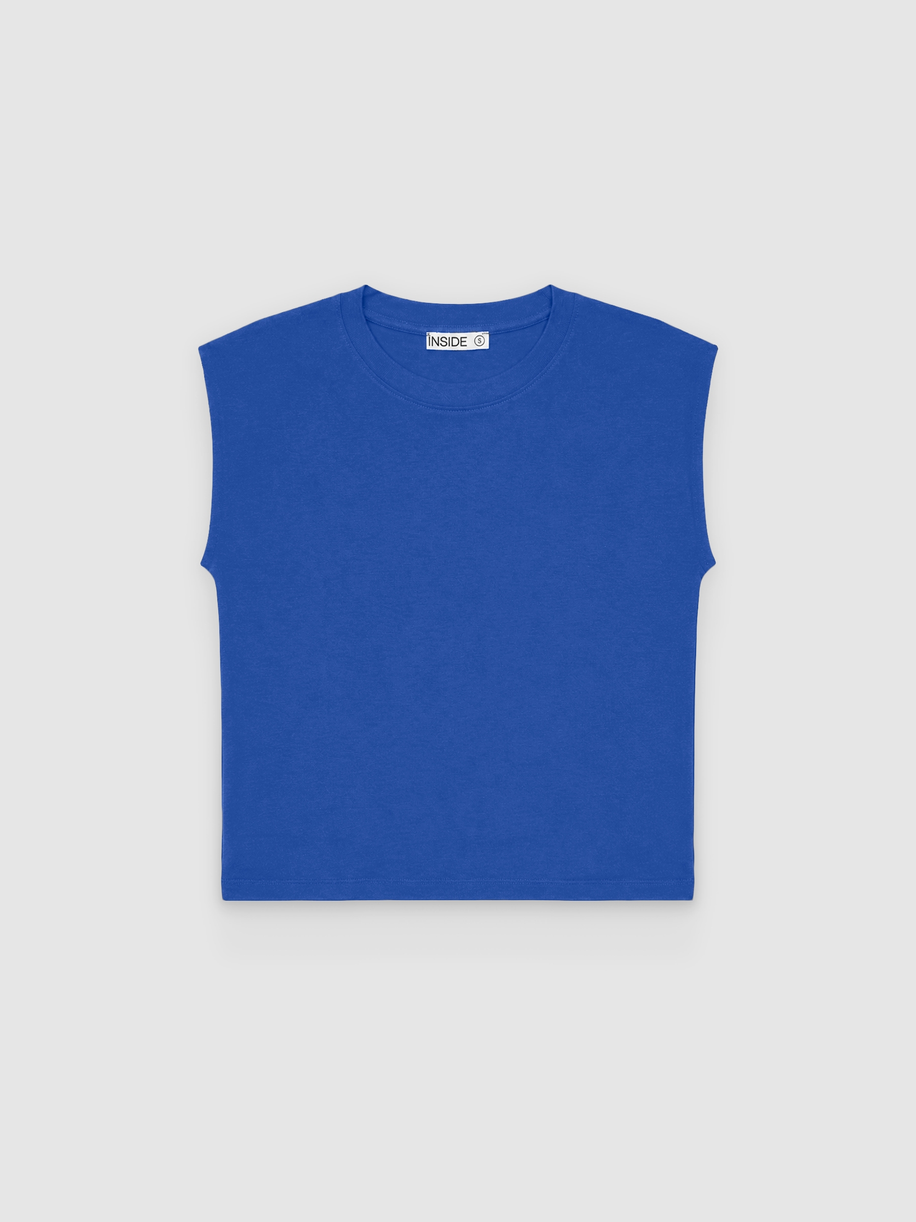 Basic sleeveless modal T-shirt black middle front view