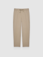 %Pto% Regular high-rise jogger pants beige front view